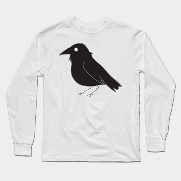 crow illustration Long Sleeve T-Shirt by Mayarart